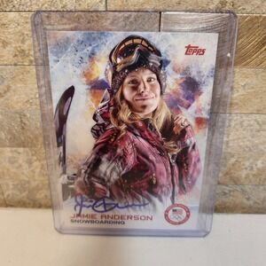 2014 Topps Jamie Anderson Autograph Card 4 US Olympic Team Snowboarding Signed